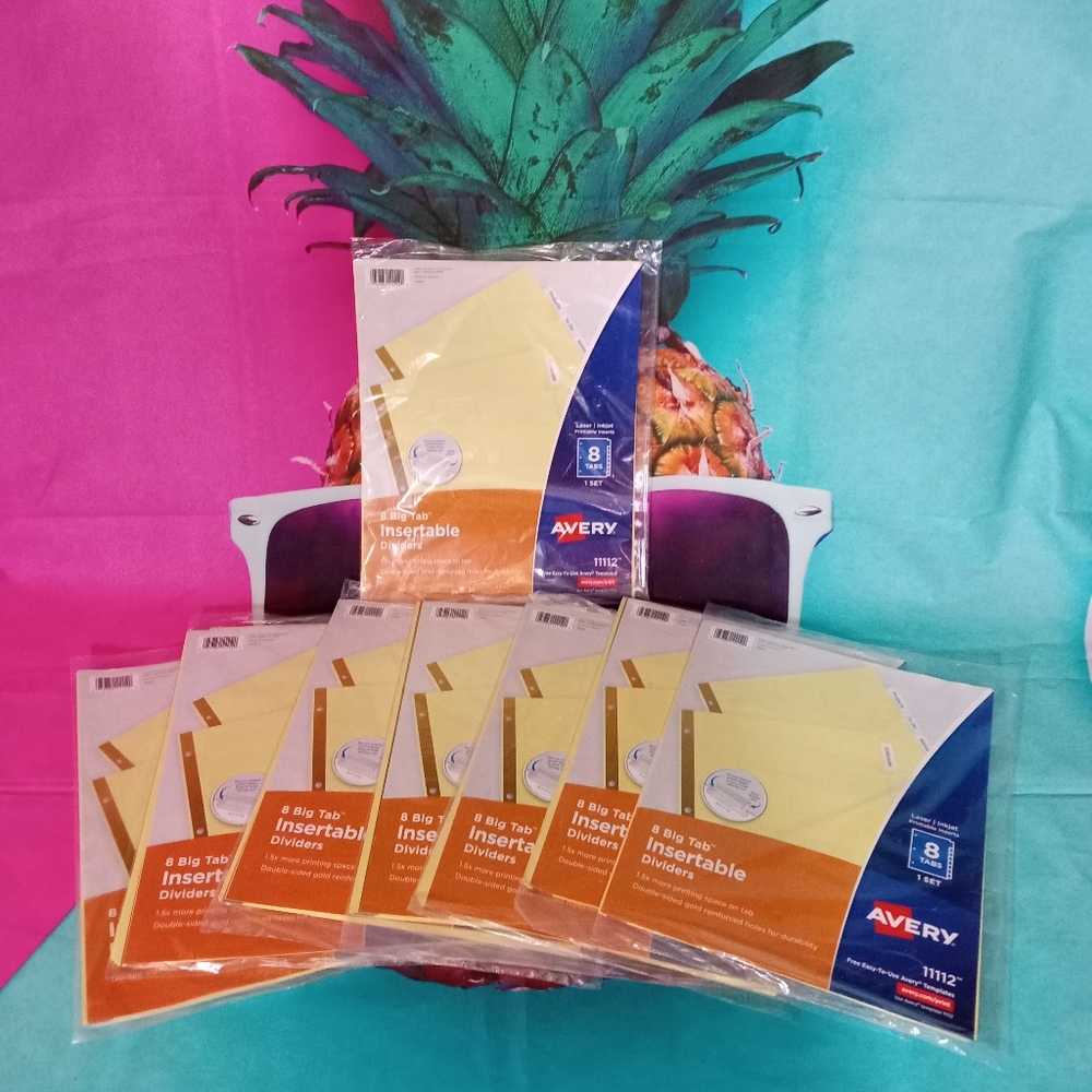 8 Packages Of Avery Insertable Divider's